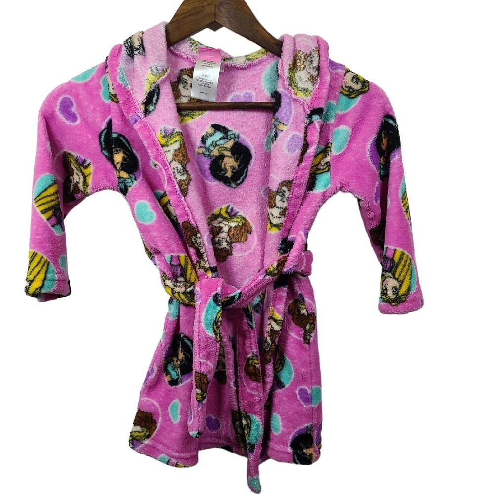 Disney Princess Pink Belted Bath Robe Girls XS